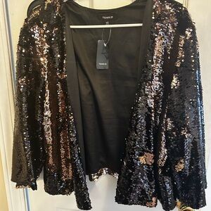 torrid Black Sequin Blazer with Rose Gold Shine
